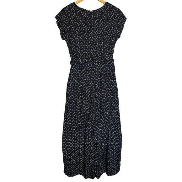 Chaps Jumpsuit Women’s Size 4 Viscose Navy Blue Lightweight Wide Leg Boho Casual - Picture 2 of 14